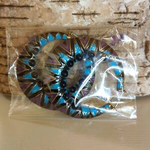 NEW Painted Metal Crescent Moon Hoops Earrings